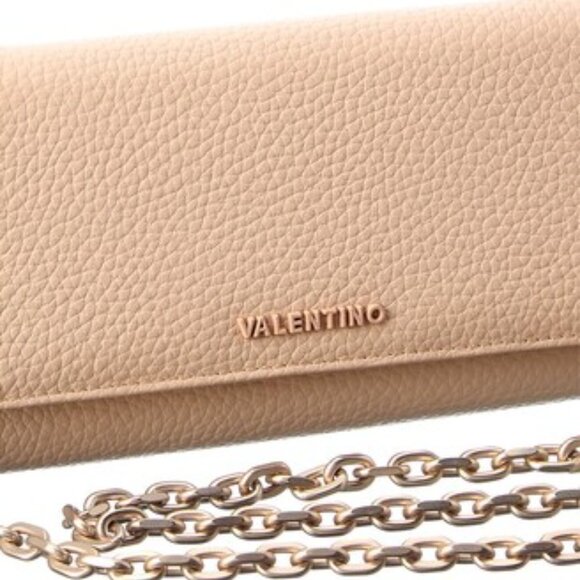 ✅ Valentino Jupiter Texture Leather Chain Wallet / Bag ROSE ✨ NWT - Picture 1 of 12